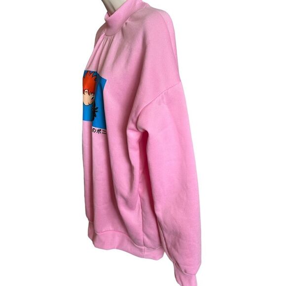Unbranded ~ PONYO ~ Pink Mock Turtleneck Sweatshirt ~ size Large - Picture 2 of 9